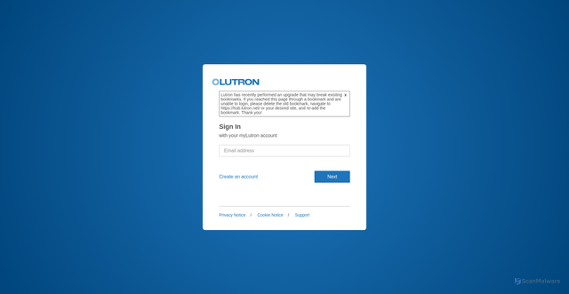 Security scan screenshot of https://mylutron.com