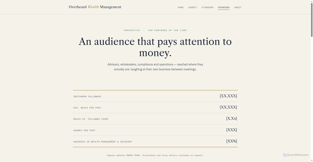 Security scan screenshot of https://overheardwealthmanagement.pages.dev/sponsors.html
