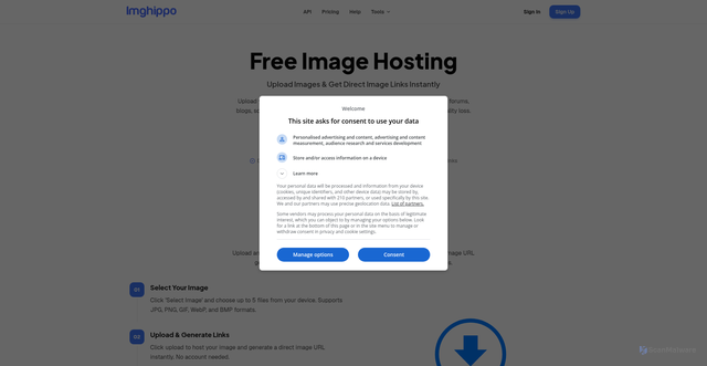 Security scan screenshot of https://api.imghippo.com