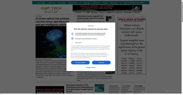 Security scan screenshot of https://www.spacedaily.com/Chip_Technology.html