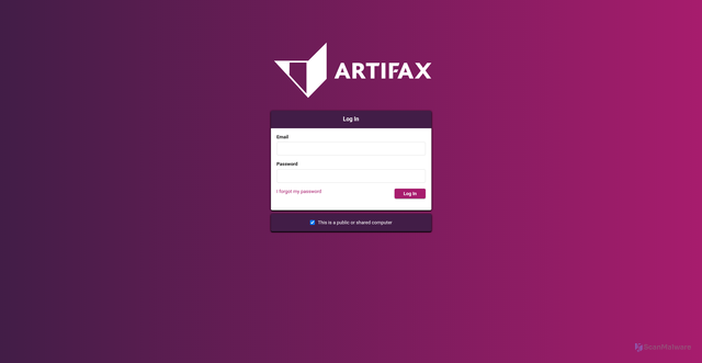 Security scan screenshot of https://reading.artifaxevent.com