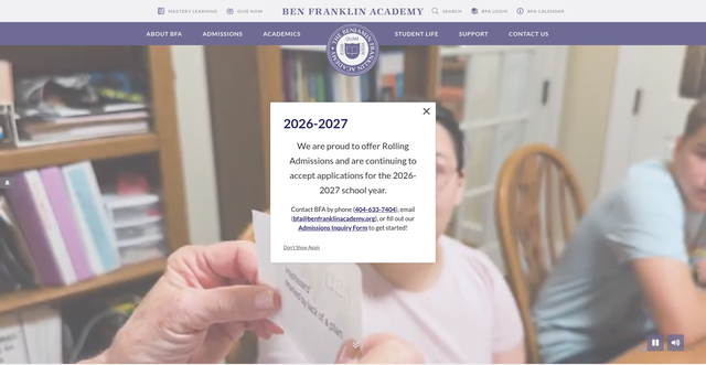 Security scan screenshot of https://www.benfranklinacademy.org/