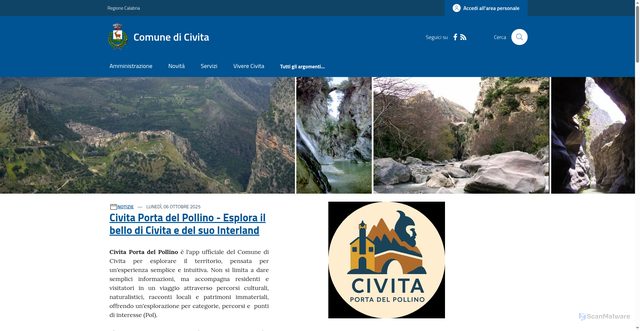 Security scan screenshot of https://www.comune.civita.cs.it/