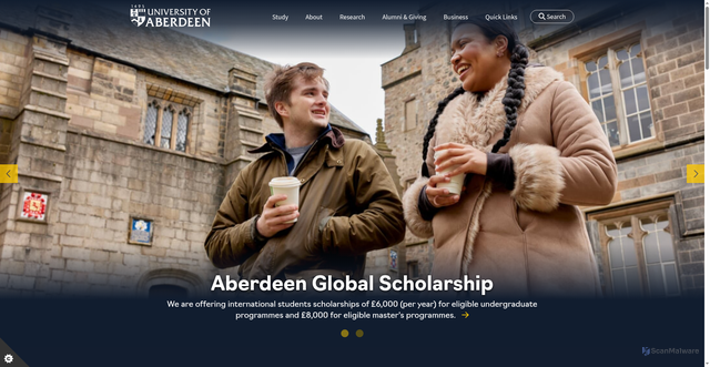 Security scan screenshot of https://www.abdn.ac.uk/