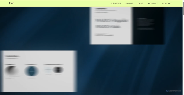 Security scan screenshot of https://talecontent.se