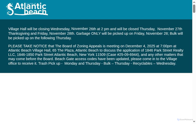 Security scan screenshot of https://www.atlanticbeachny.gov/