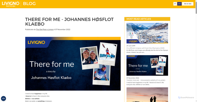 Security scan screenshot of https://blog.livigno.eu/en/old/there-for-me-johannes-h%C3%B8sflot-klaebo