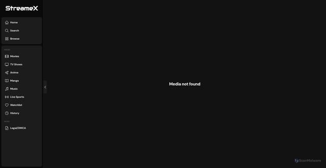 Security scan screenshot of https://streamex.sh/watch/tv/224372?s=1&e=1&server=streamx