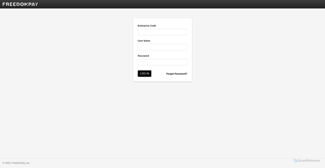 Security scan screenshot of https://enterprise.freedompay.com
