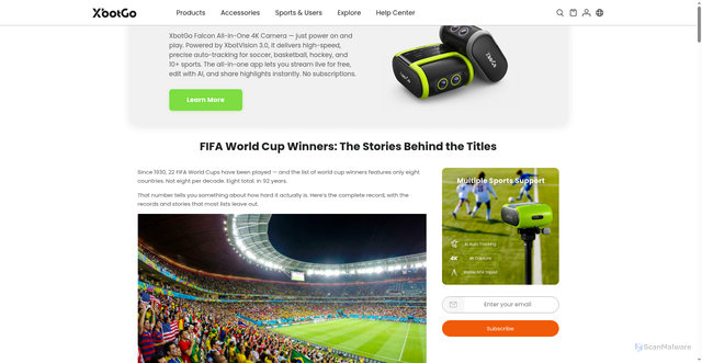 Security scan screenshot of https://xbotgo.com/blogs/knowledge/fifa-world-cup-winners