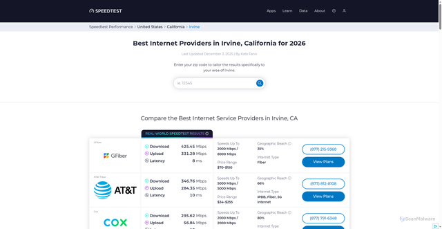 Security scan screenshot of https://01-4qv.pages.dev/performance/united-states/california/irvine