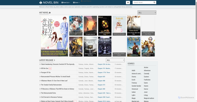 Security scan screenshot of https://novel-online.org/