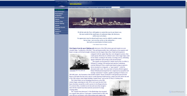 Security scan screenshot of https://destroyerhistory.org/destroyers/introduction/
