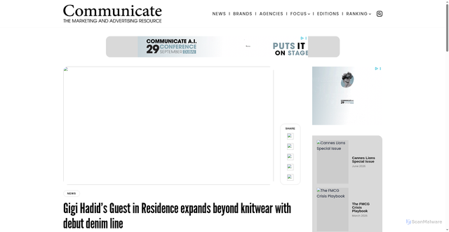 Security scan screenshot of communicateonline.me
