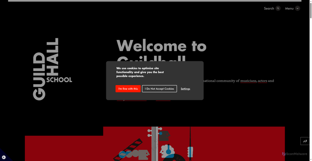 Security scan screenshot of https://www.gsmd.ac.uk/