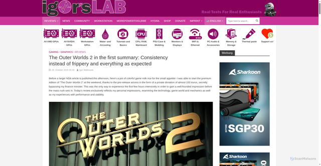 Security scan screenshot of https://www.igorslab.de/en/the-outer-worlds-2-in-the-first-conclusion-constancy-instead-of-frippery-and-as-expected/