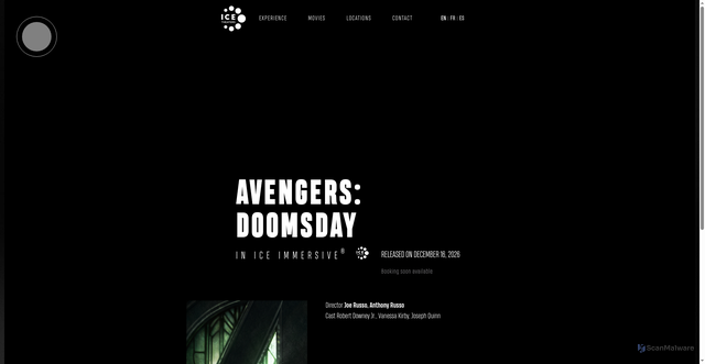 Security scan screenshot of https://www.icetheaters.com/movie/avengers-doomsday