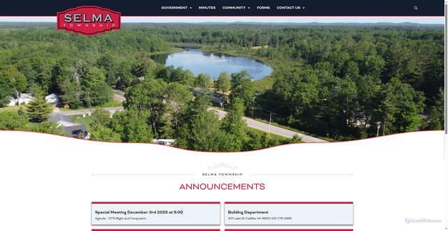 Security scan screenshot of https://selmatownship-mi.gov/