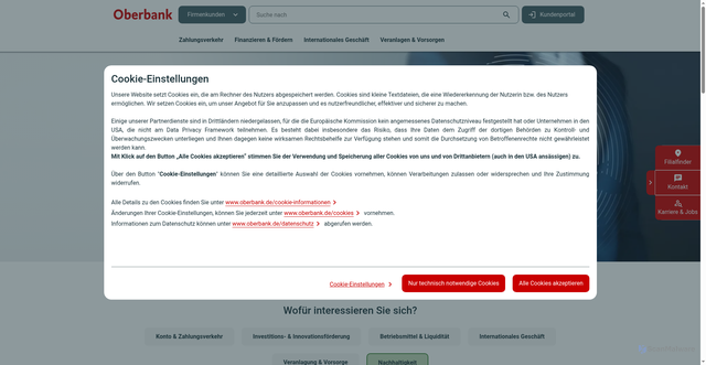 Security scan screenshot of https://oberbank.de