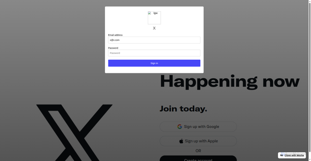 Security scan screenshot of https://zonfhev65anki.mocha.app/#x@x.com