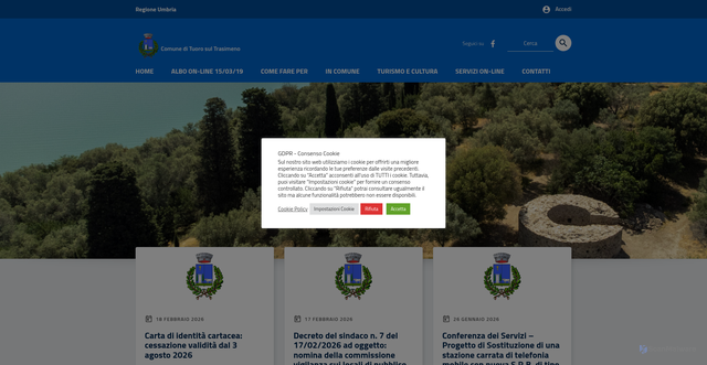 Security scan screenshot of https://comune.tuoro-sul-trasimeno.pg.it/