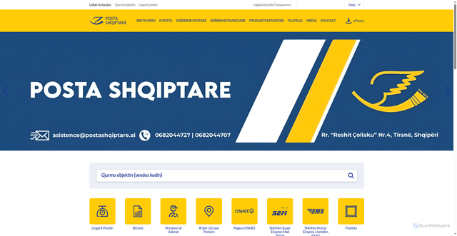 Security scan screenshot of http://postashqiptare.one/
