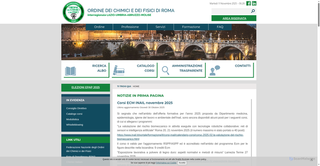 Security scan screenshot of https://www.chimicifisici.roma.it/
