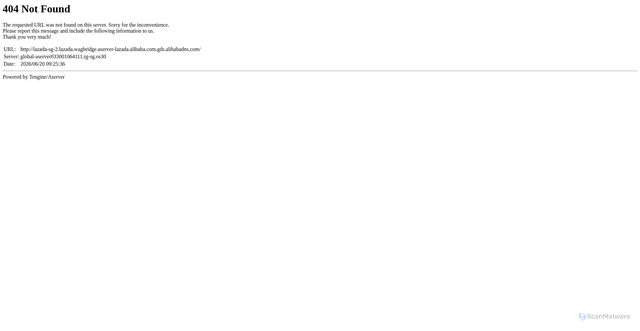 Security scan screenshot of https://lazada-sg-2.lazada.wagbridge.aserver-lazada.alibaba.com.gds.alibabadns.com