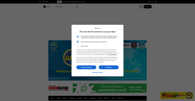 Security scan screenshot of https://suarakalbar.co.id
