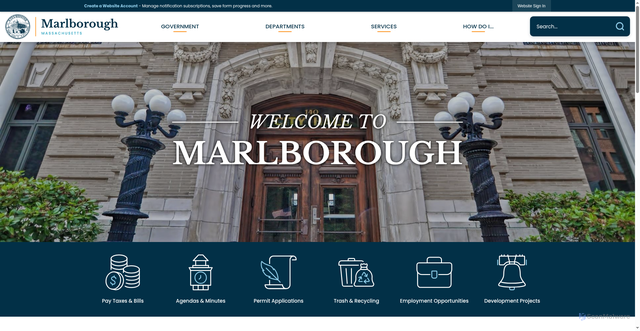 Security scan screenshot of https://marlborough-ma.gov/