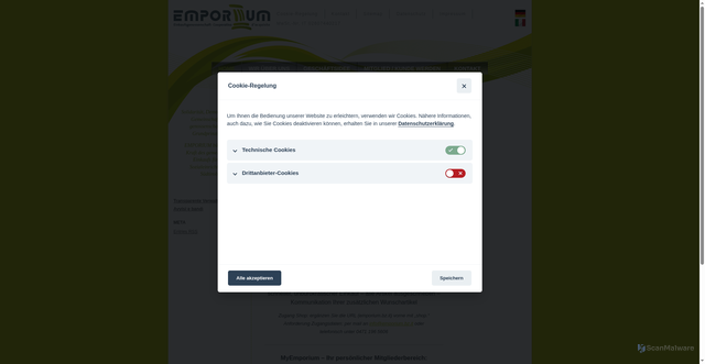 Security scan screenshot of https://www.emporium.bz.it