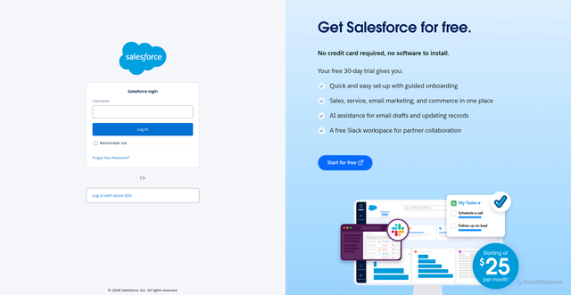 Security scan screenshot of https://bankeasy.my.salesforce.com