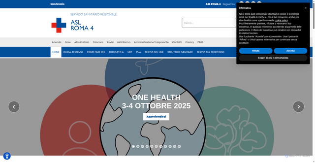 Security scan screenshot of https://www.aslroma4.it/