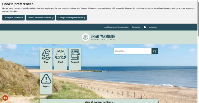 Security scan screenshot of https://www.great-yarmouth.gov.uk/welcome