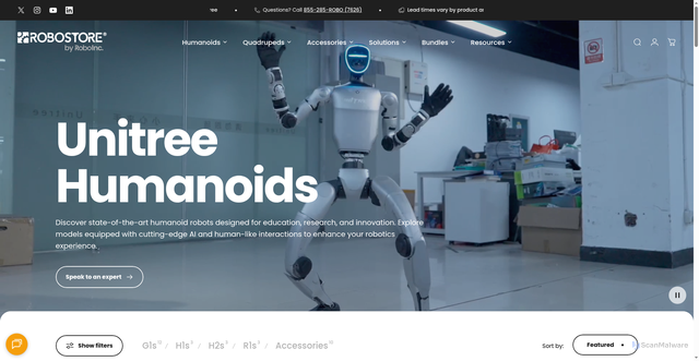 Security scan screenshot of https://robostore.com/collections/humanoid-robots?srsltid=AfmBOooJo7Eq7c7nPTna40PdVDTT6vdSy1-EjtTgmOPp6OoodCBwdWvl