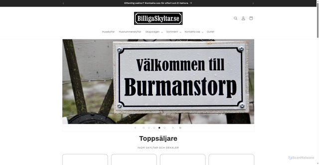 Security scan screenshot of https://tuhkasaaridesign.se