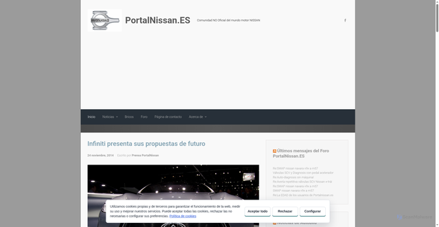 Security scan screenshot of https://portalnissan.es