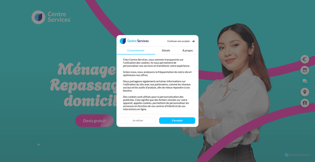 Security scan screenshot of https://centreservices.fr