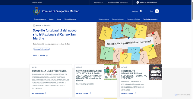 Security scan screenshot of https://www.comune.camposanmartino.pd.it