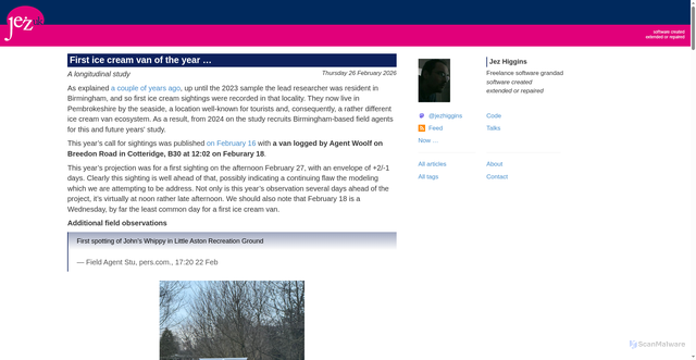 Security scan screenshot of https://jezuk.co.uk