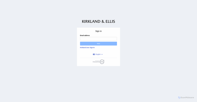 Security scan screenshot of transfer.kirkland.com