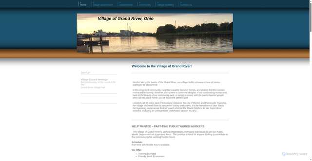 Security scan screenshot of https://www.grandriverohio.gov