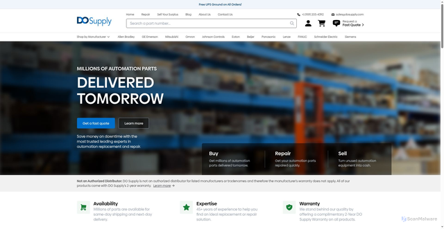 Security scan screenshot of https://www.dosupply.com