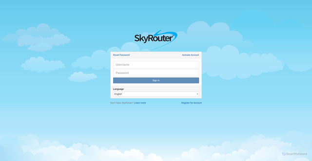 Security scan screenshot of https://skyrouter.com