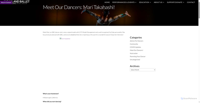Security scan screenshot of https://oaklandballet.org/meet-our-dancers-mari-takahashi/
