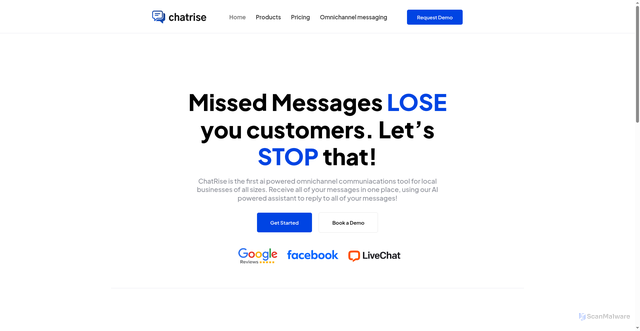 Security scan screenshot of https://chatrise.com