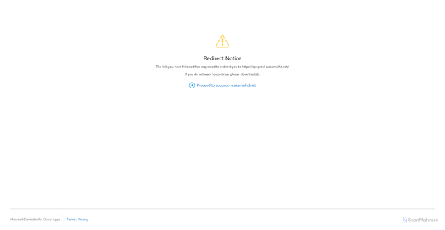 Security scan screenshot of https://spoprod-a.akamaihd.net.mcas.ms