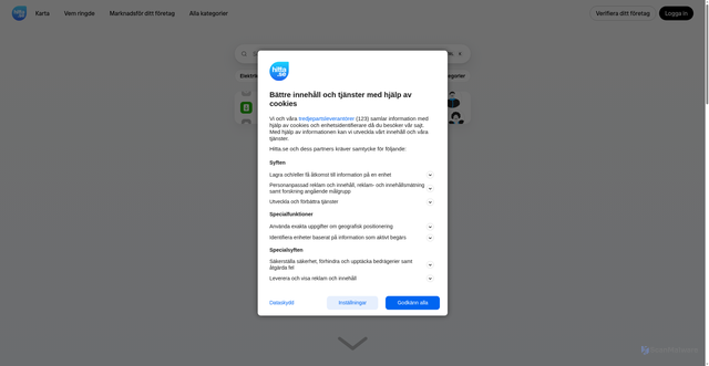Security scan screenshot of https://hitta.se