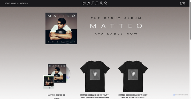 Security scan screenshot of https://shop.matteobocelli.it/