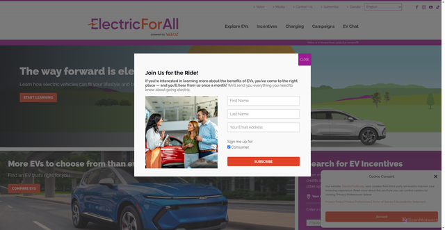 Security scan screenshot of https://www.electricforall.org/